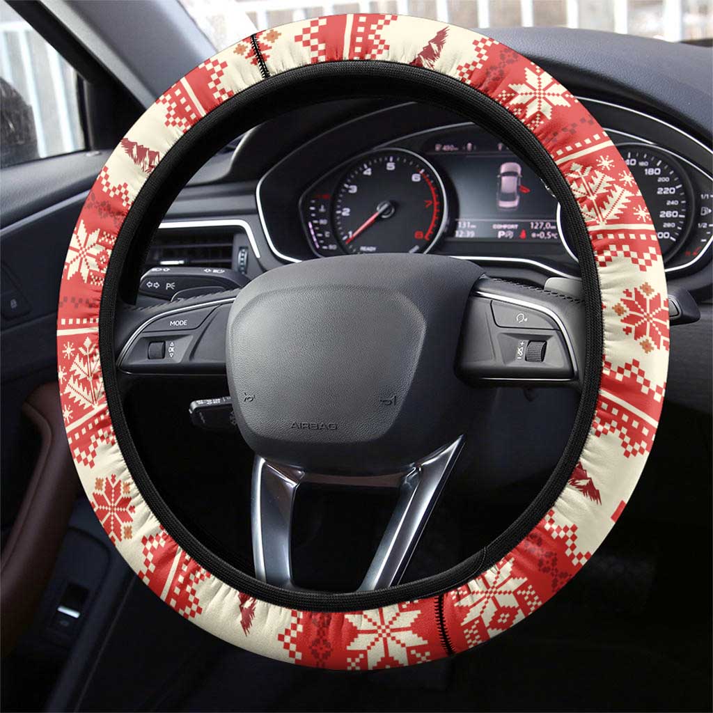 Switzerland Christmas Steering Wheel Cover Cute Saint Bernard Merry Woofmas LT05 - Wonder Print Shop
