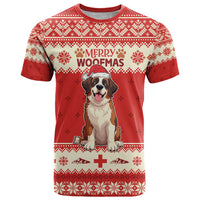Switzerland Christmas T Shirt Cute Saint Bernard Merry Woofmas LT05 - Wonder Print Shop