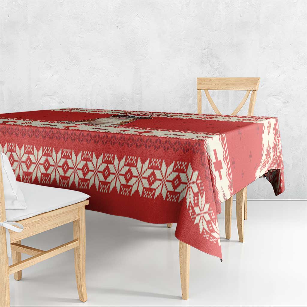 Switzerland Christmas Tablecloth Cute Saint Bernard Merry Woofmas LT05 - Wonder Print Shop
