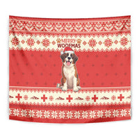 Switzerland Christmas Tapestry Cute Saint Bernard Merry Woofmas LT05 - Wonder Print Shop