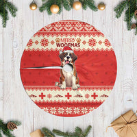 Switzerland Christmas Tree Skirt Cute Saint Bernard Merry Woofmas LT05 - Wonder Print Shop