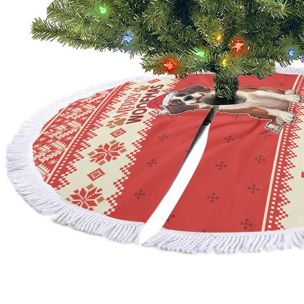 Switzerland Christmas Tree Skirt Cute Saint Bernard Merry Woofmas LT05 - Wonder Print Shop