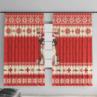 Switzerland Christmas Window Curtain Cute Saint Bernard Merry Woofmas LT05 - Wonder Print Shop