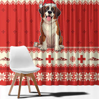 Switzerland Christmas Window Curtain Cute Saint Bernard Merry Woofmas LT05 - Wonder Print Shop