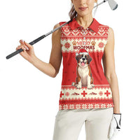 Switzerland Christmas Women Sleeveless Polo Shirt Cute Saint Bernard Merry Woofmas LT05 - Wonder Print Shop