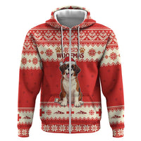 Switzerland Christmas Zip Hoodie Cute Saint Bernard Merry Woofmas LT05 - Wonder Print Shop