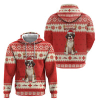 Switzerland Christmas Zip Hoodie Cute Saint Bernard Merry Woofmas LT05 - Wonder Print Shop