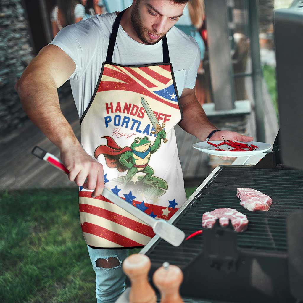 Hands Off Portland Apron Resist Frog - Wonder Print Shop