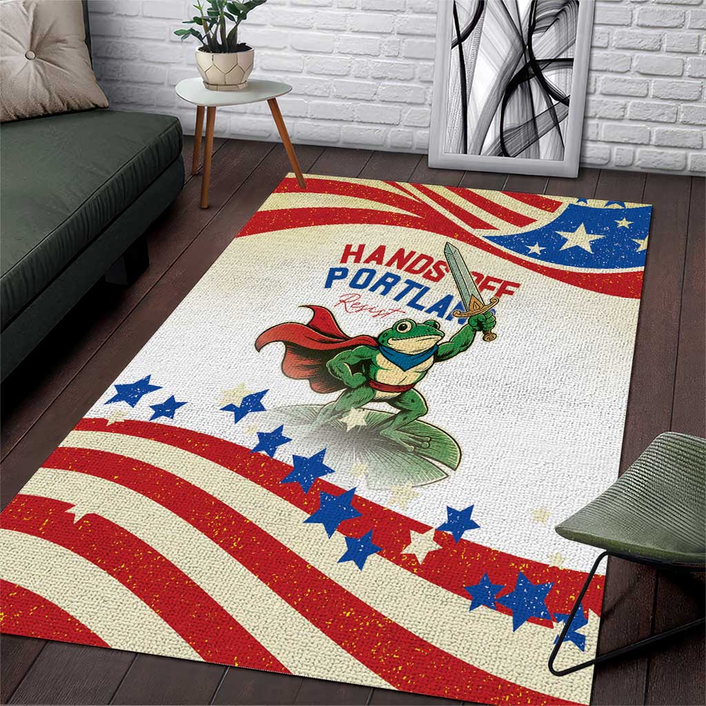Hands Off Portland Area Rug Resist Frog - Wonder Print Shop