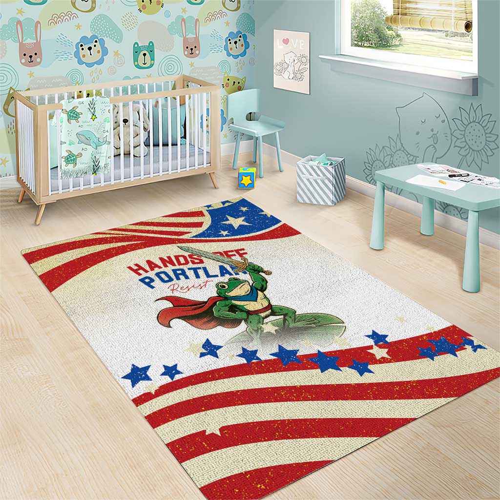 Hands Off Portland Area Rug Resist Frog - Wonder Print Shop