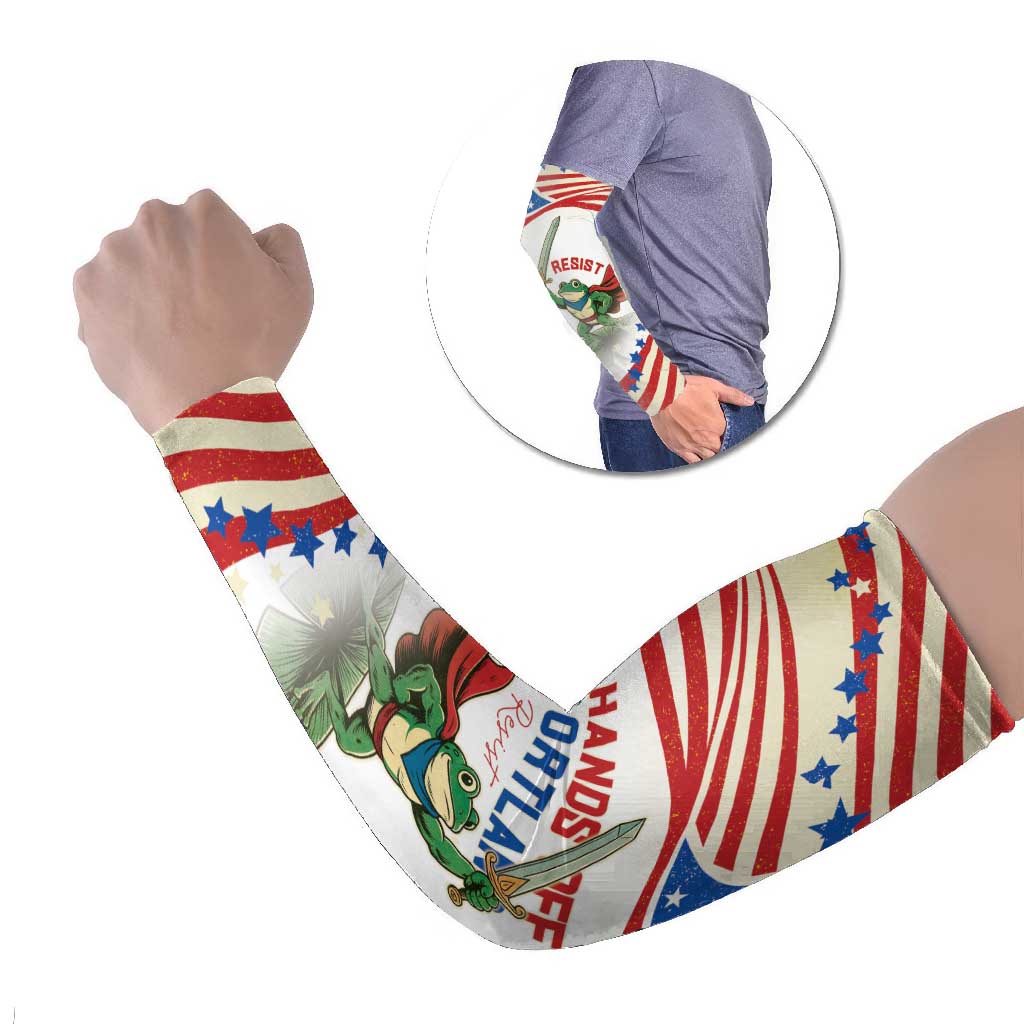 Hands Off Portland Arm Sleeves Resist Frog - Wonder Print Shop
