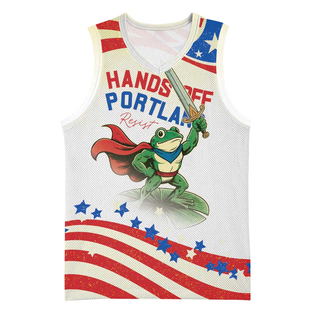 Hands Off Portland Basketball Jersey Resist Frog - Wonder Print Shop