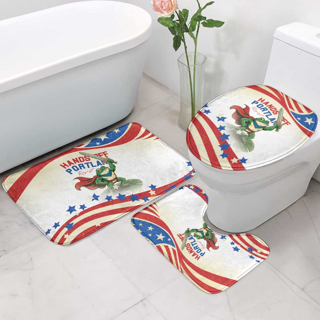 Hands Off Portland Bathroom Set Resist Frog - Wonder Print Shop