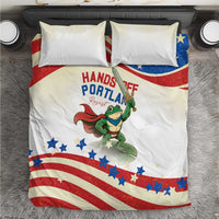 Hands Off Portland Bedding Set Resist Frog - Wonder Print Shop