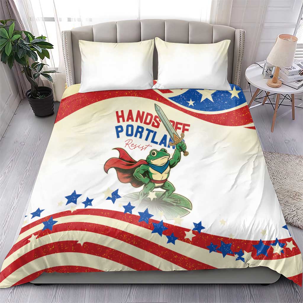 Hands Off Portland Bedding Set Resist Frog - Wonder Print Shop