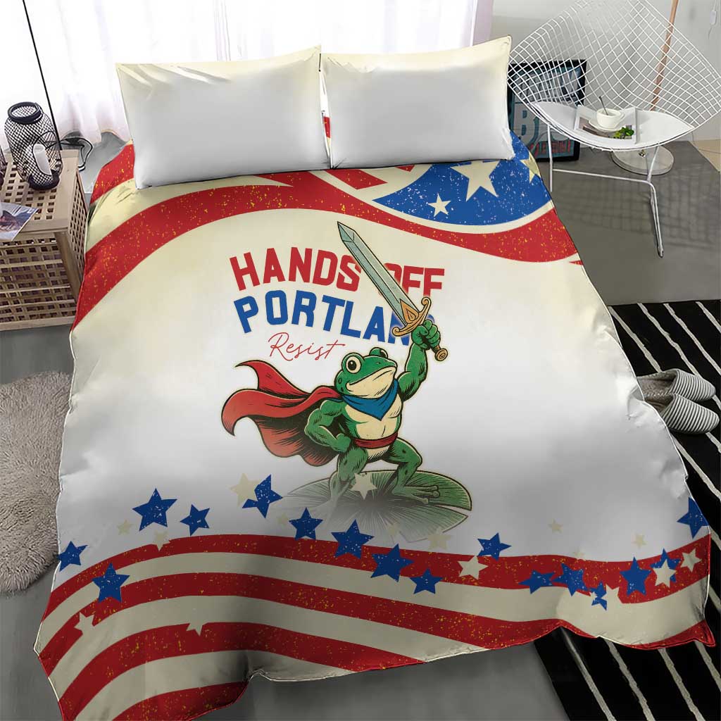 Hands Off Portland Bedding Set Resist Frog - Wonder Print Shop