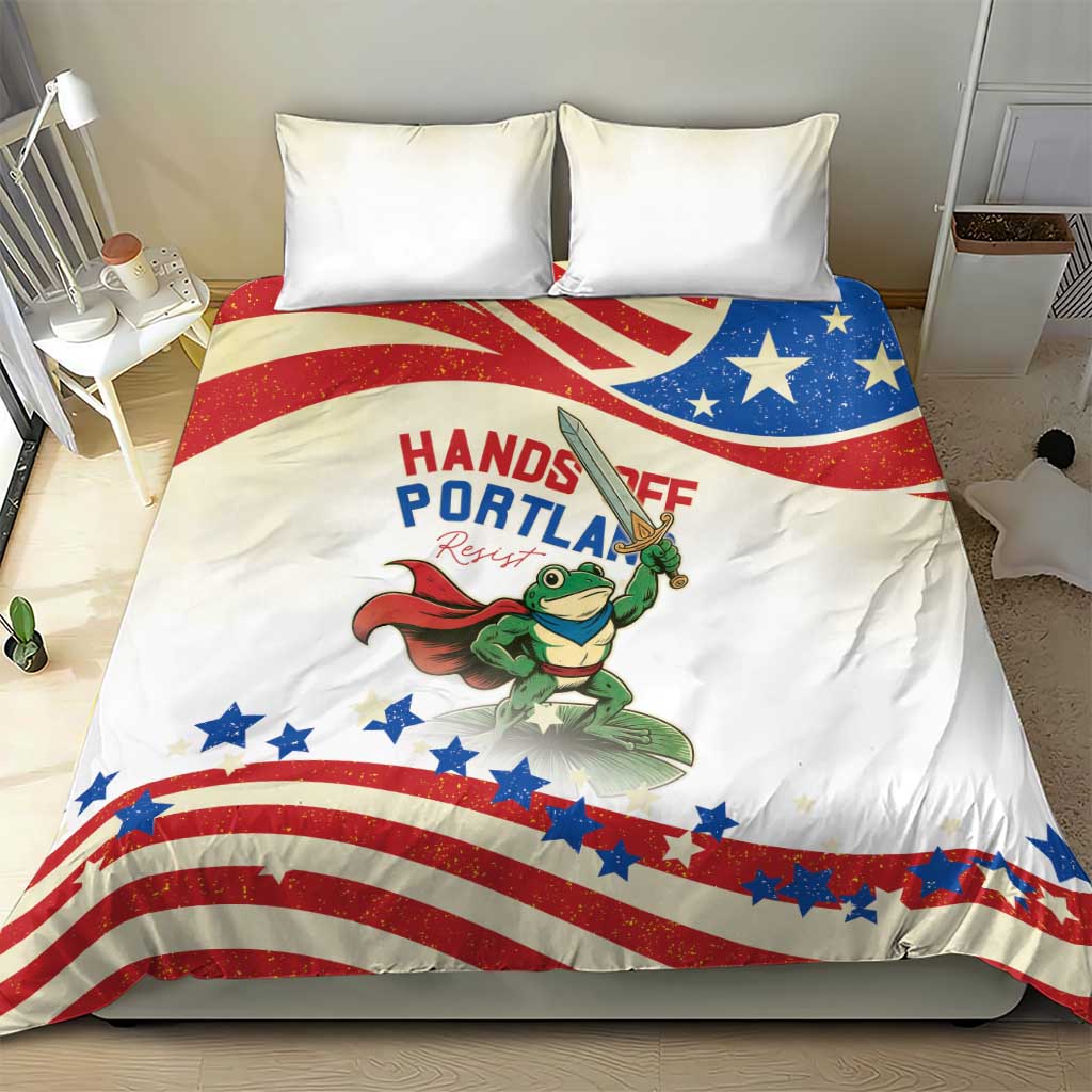 Hands Off Portland Bedding Set Resist Frog - Wonder Print Shop