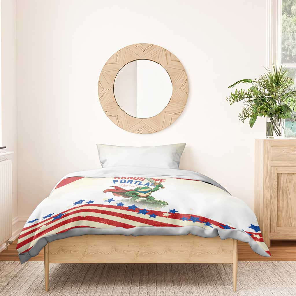 Hands Off Portland Bedding Set Resist Frog - Wonder Print Shop