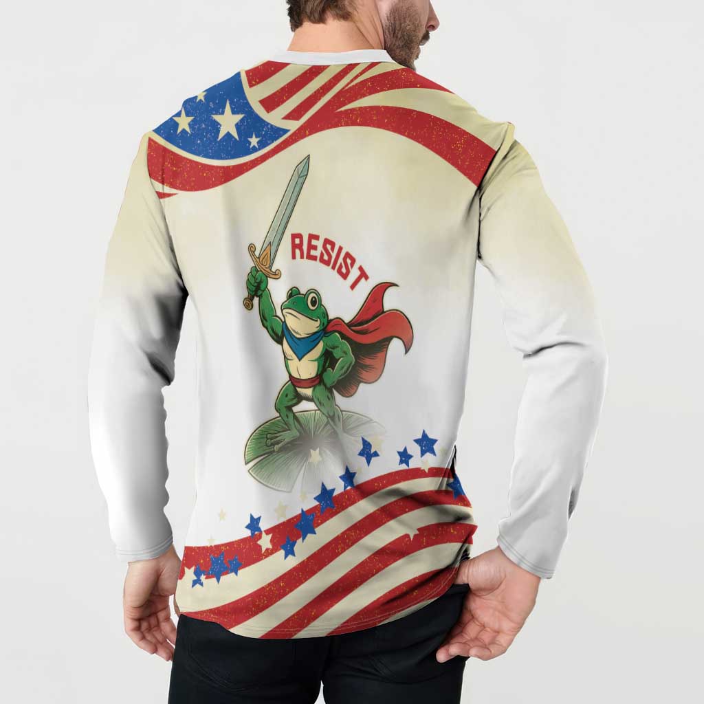 Hands Off Portland Button Sweatshirt Resist Frog - Wonder Print Shop