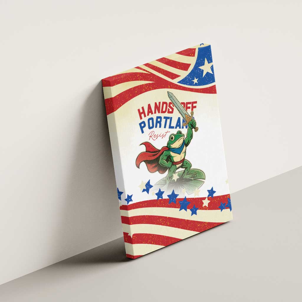 Hands Off Portland Canvas Wall Art Resist Frog - Wonder Print Shop