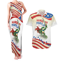 Hands Off Portland Couples Matching Tank Maxi Dress and Hawaiian Shirt Resist Frog - Wonder Print Shop