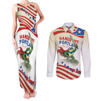 Hands Off Portland Couples Matching Tank Maxi Dress and Long Sleeve Button Shirt Resist Frog - Wonder Print Shop