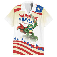 Hands Off Portland Family Matching Long Sleeve Bodycon Dress and Hawaiian Shirt Resist Frog - Wonder Print Shop