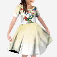 Hands Off Portland Family Matching Off The Shoulder Long Sleeve Dress and Hawaiian Shirt Resist Frog - Wonder Print Shop