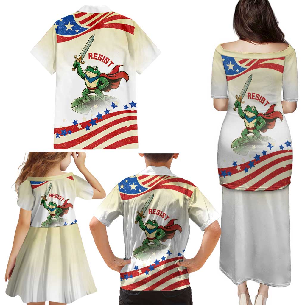 Hands Off Portland Family Matching Puletasi and Hawaiian Shirt Resist Frog - Wonder Print Shop