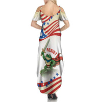 Hands Off Portland Family Matching Summer Maxi Dress and Hawaiian Shirt Resist Frog - Wonder Print Shop