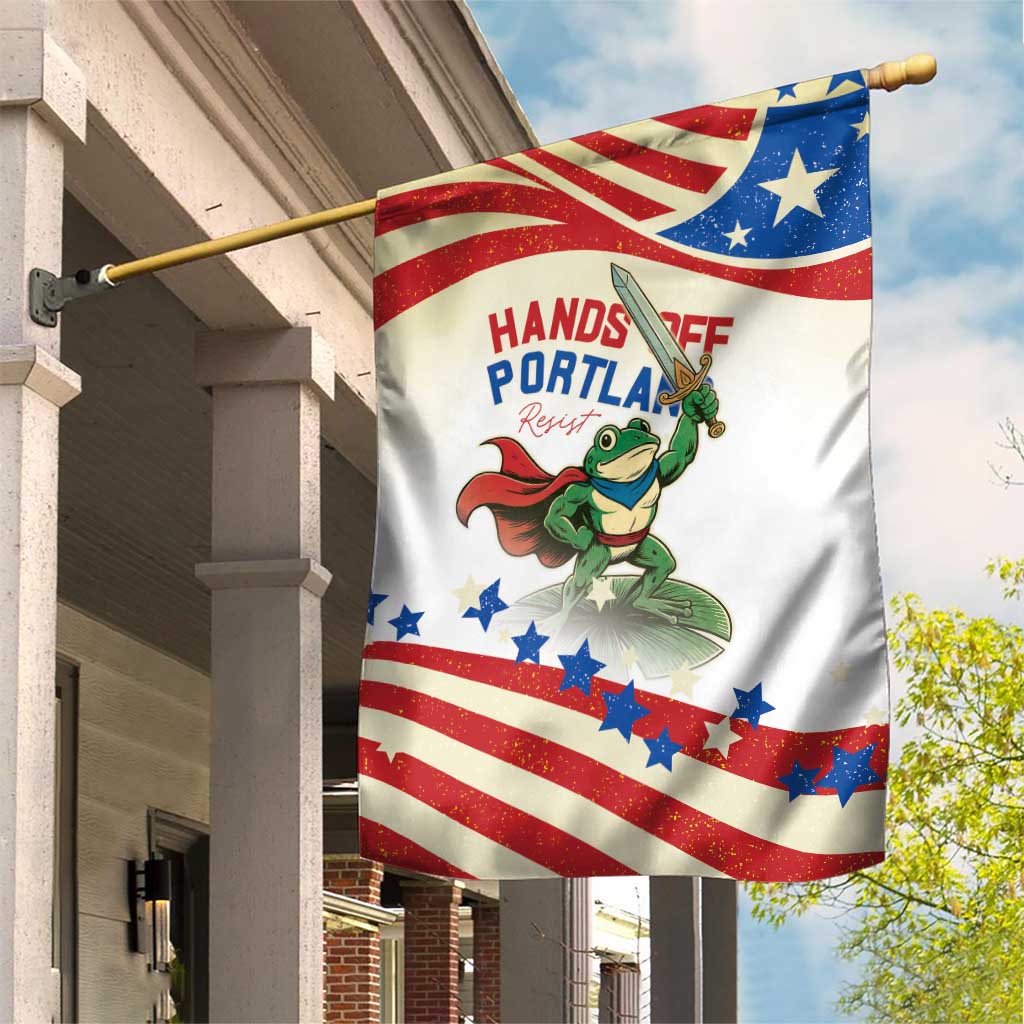 Hands Off Portland Garden Flag Resist Frog - Wonder Print Shop