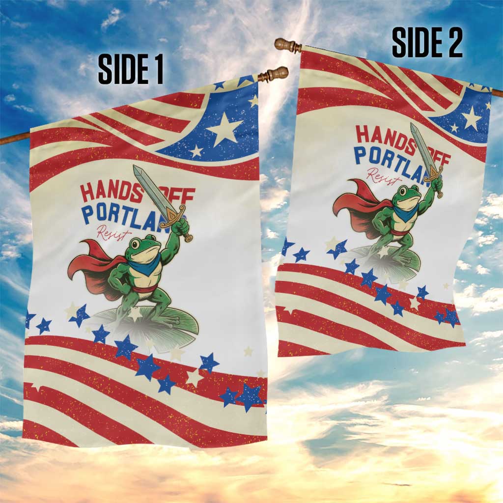 Hands Off Portland Garden Flag Resist Frog - Wonder Print Shop