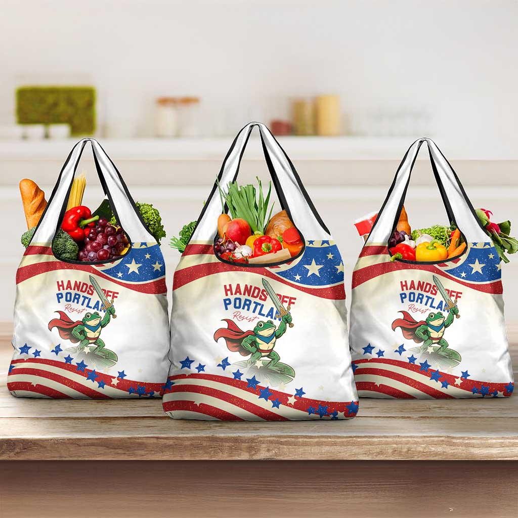 Hands Off Portland Grocery Bag Resist Frog - Wonder Print Shop