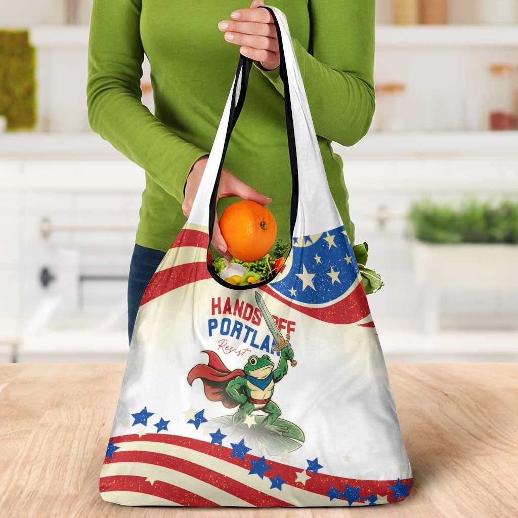 Hands Off Portland Grocery Bag Resist Frog - Wonder Print Shop