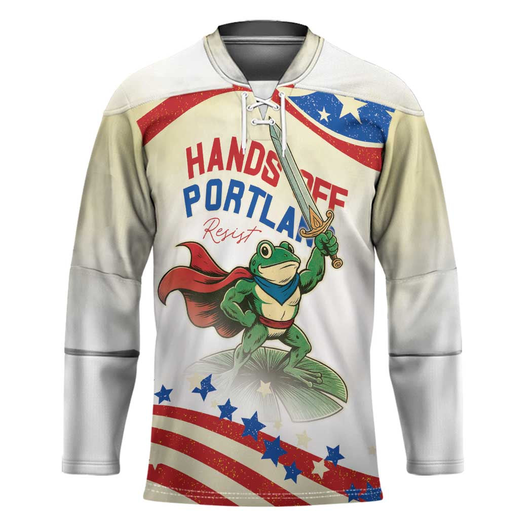 Hands Off Portland Hockey Jersey Resist Frog - Wonder Print Shop
