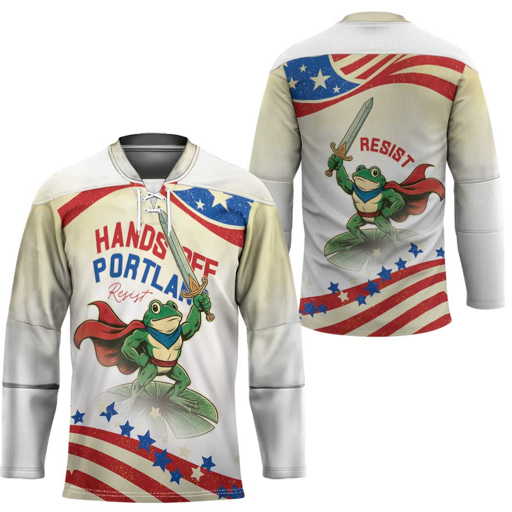 Hands Off Portland Hockey Jersey Resist Frog - Wonder Print Shop