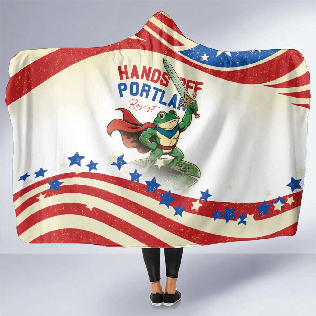 Hands Off Portland Hooded Blanket Resist Frog - Wonder Print Shop