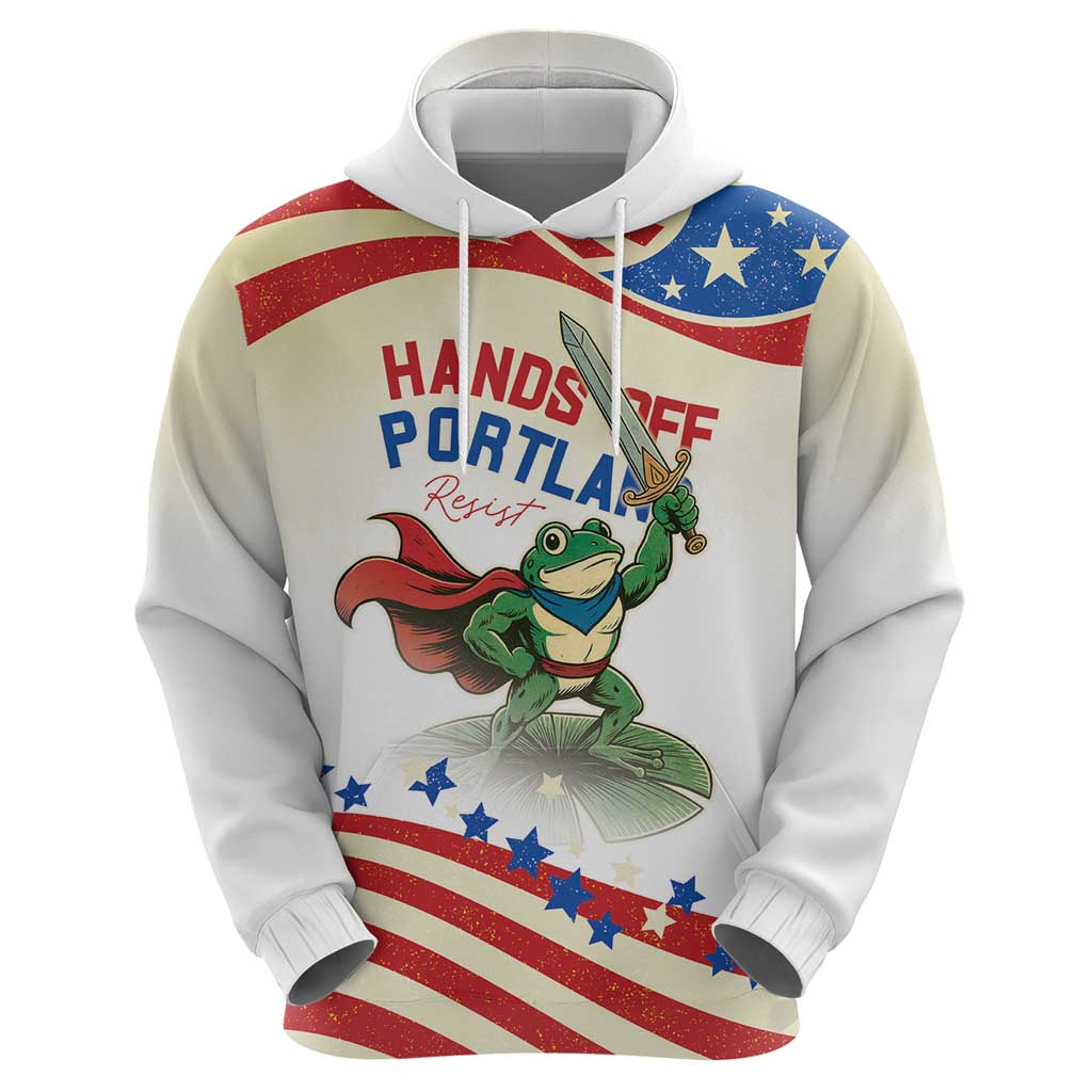 Hands Off Portland Hoodie Resist Frog - Wonder Print Shop