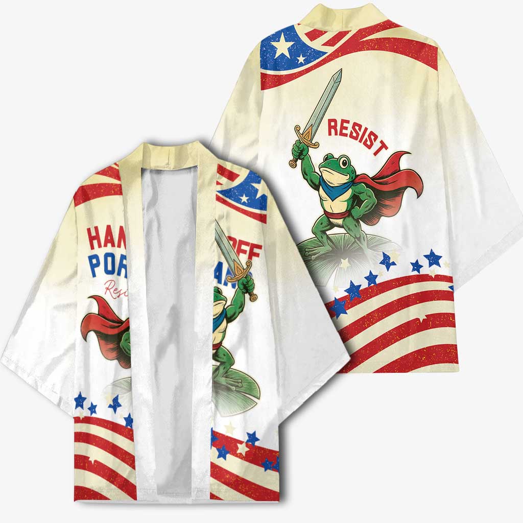 Hands Off Portland Kimono Resist Frog - Wonder Print Shop