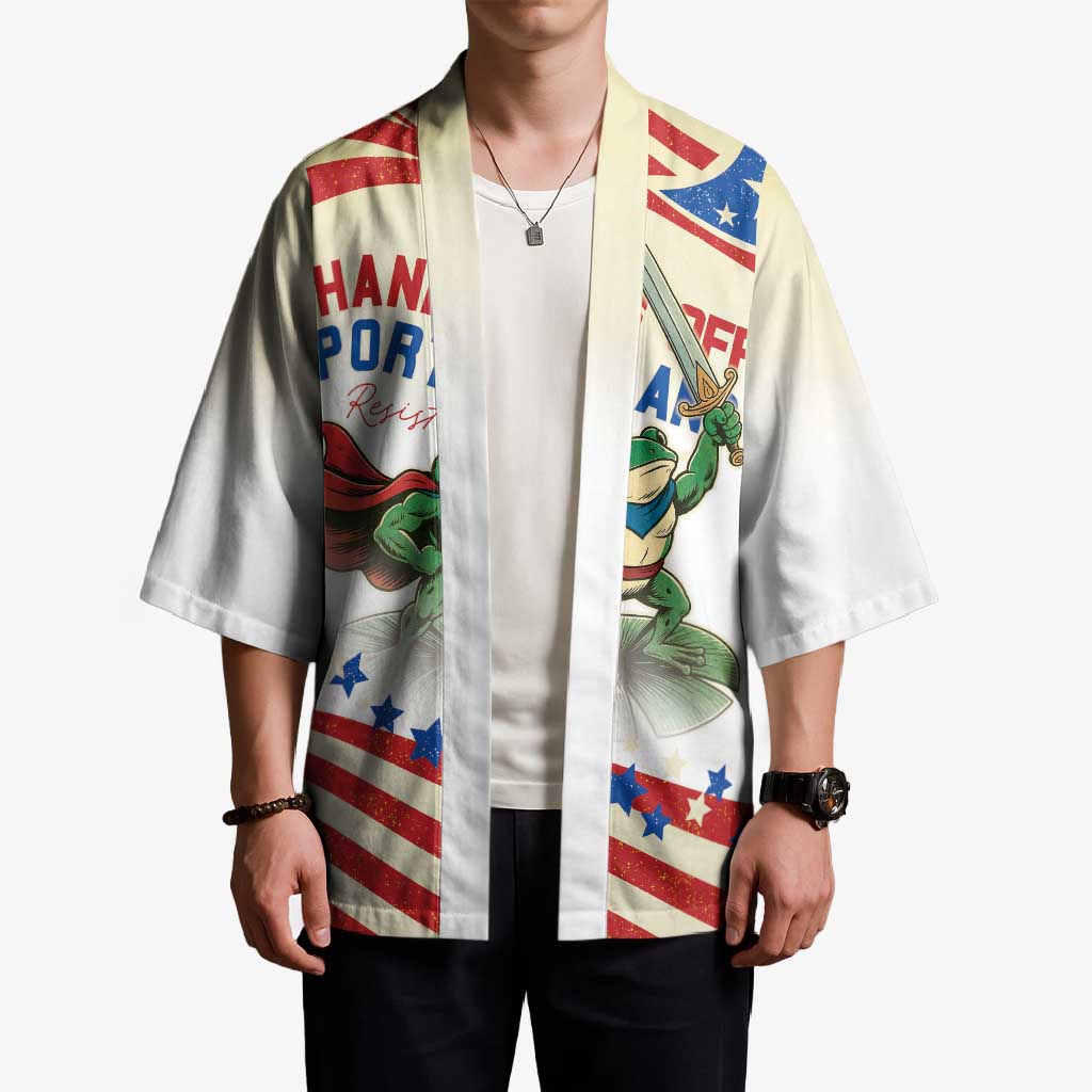 Hands Off Portland Kimono Resist Frog - Wonder Print Shop