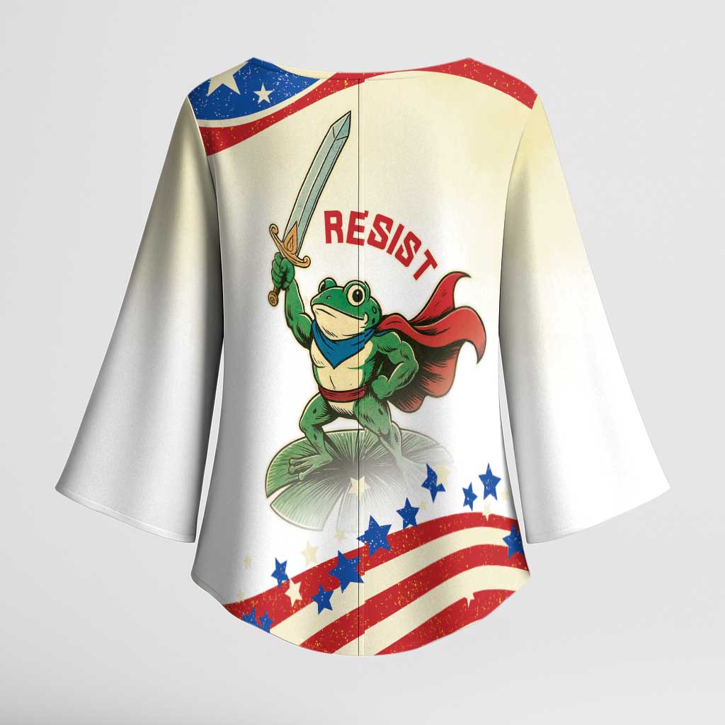 Hands Off Portland Kimono Sleeve Blouse Resist Frog - Wonder Print Shop