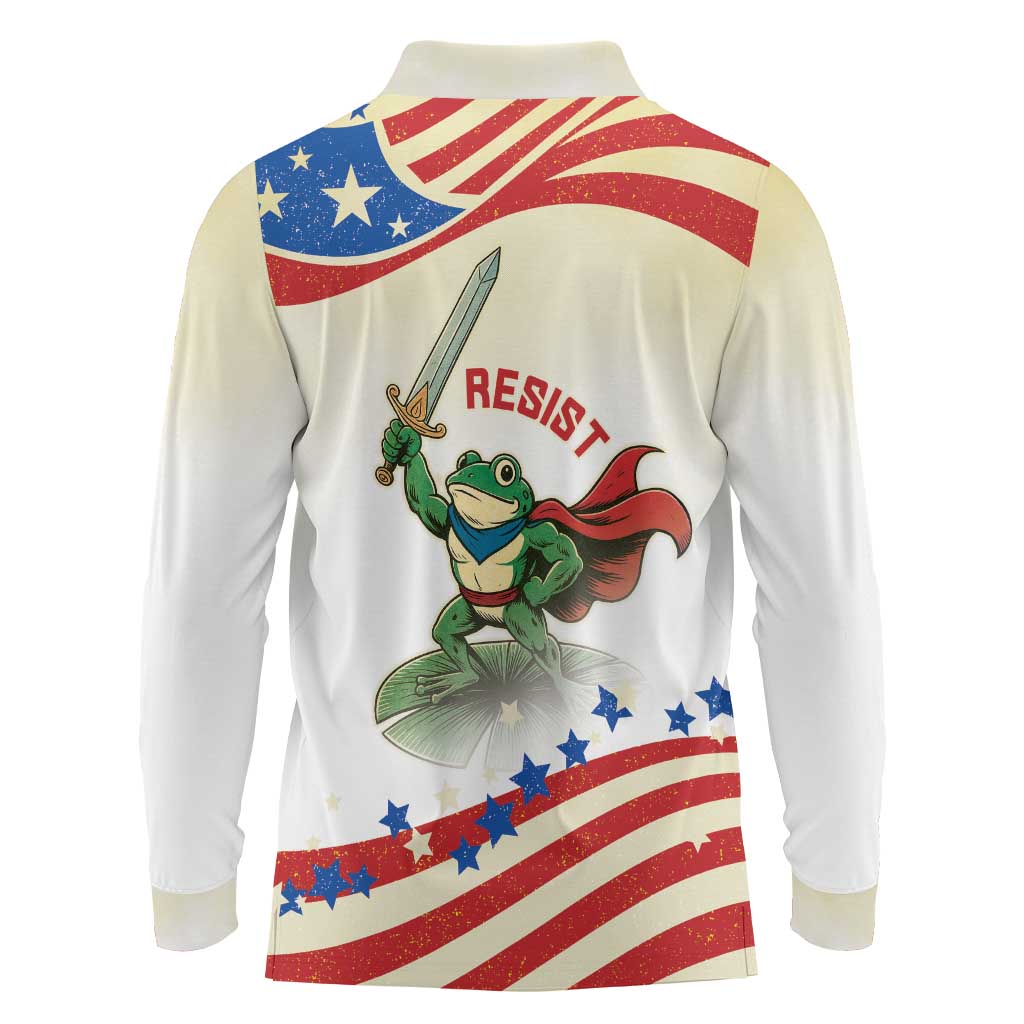 Hands Off Portland Long Sleeve Polo Shirt Resist Frog - Wonder Print Shop