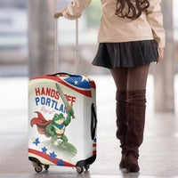 Hands Off Portland Luggage Cover Resist Frog - Wonder Print Shop