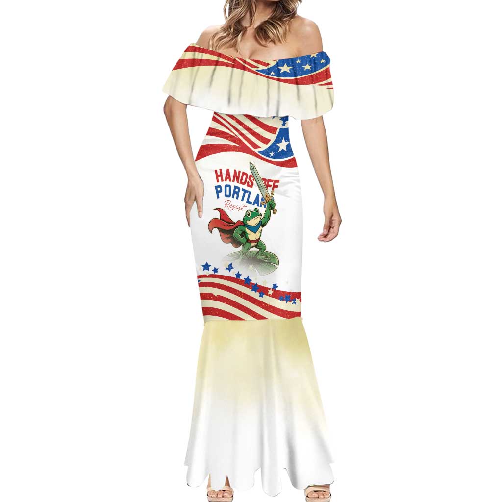 Hands Off Portland Mermaid Dress Resist Frog - Wonder Print Shop