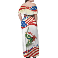 Hands Off Portland Off Shoulder Maxi Dress Resist Frog - Wonder Print Shop