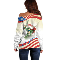 Hands Off Portland Off Shoulder Sweater Resist Frog - Wonder Print Shop