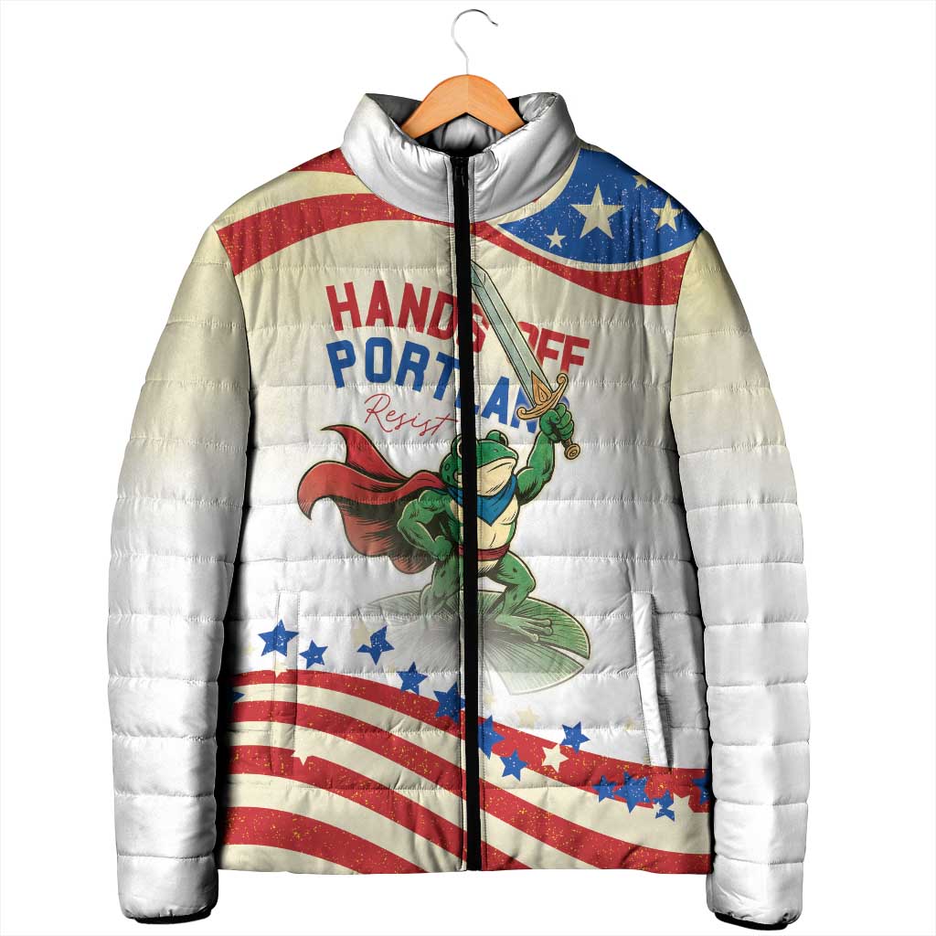 Hands Off Portland Padded Jacket Resist Frog - Wonder Print Shop
