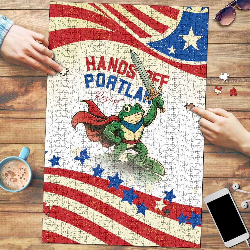 Hands Off Portland Puzzle Resist Frog - Wonder Print Shop