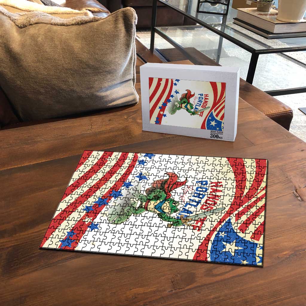 Hands Off Portland Puzzle Resist Frog - Wonder Print Shop