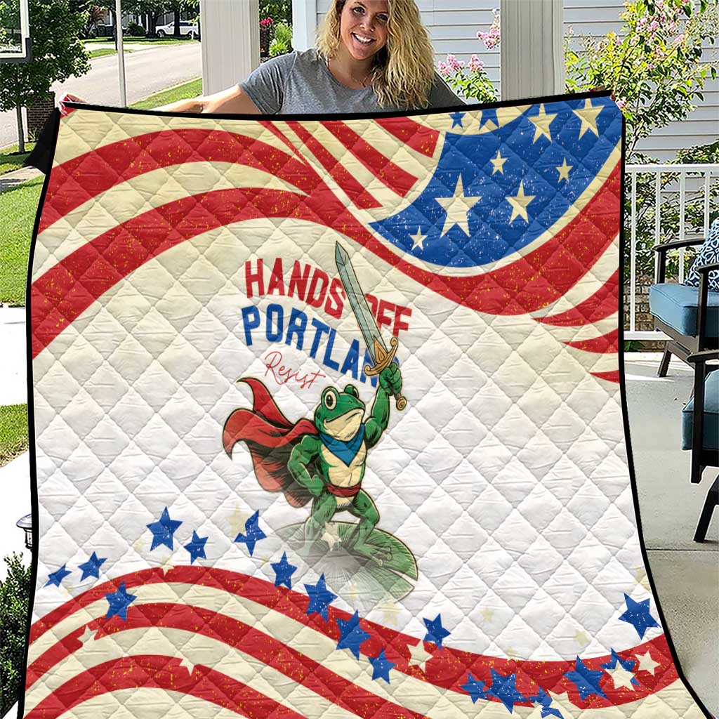 Hands Off Portland Quilt Resist Frog - Wonder Print Shop